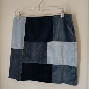 Corduroy Patchwork Mini Skirt